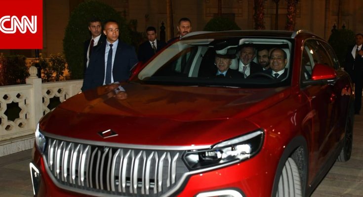 أردوغان يهدي السيسي سيارة كهربائية تركية زيارته
